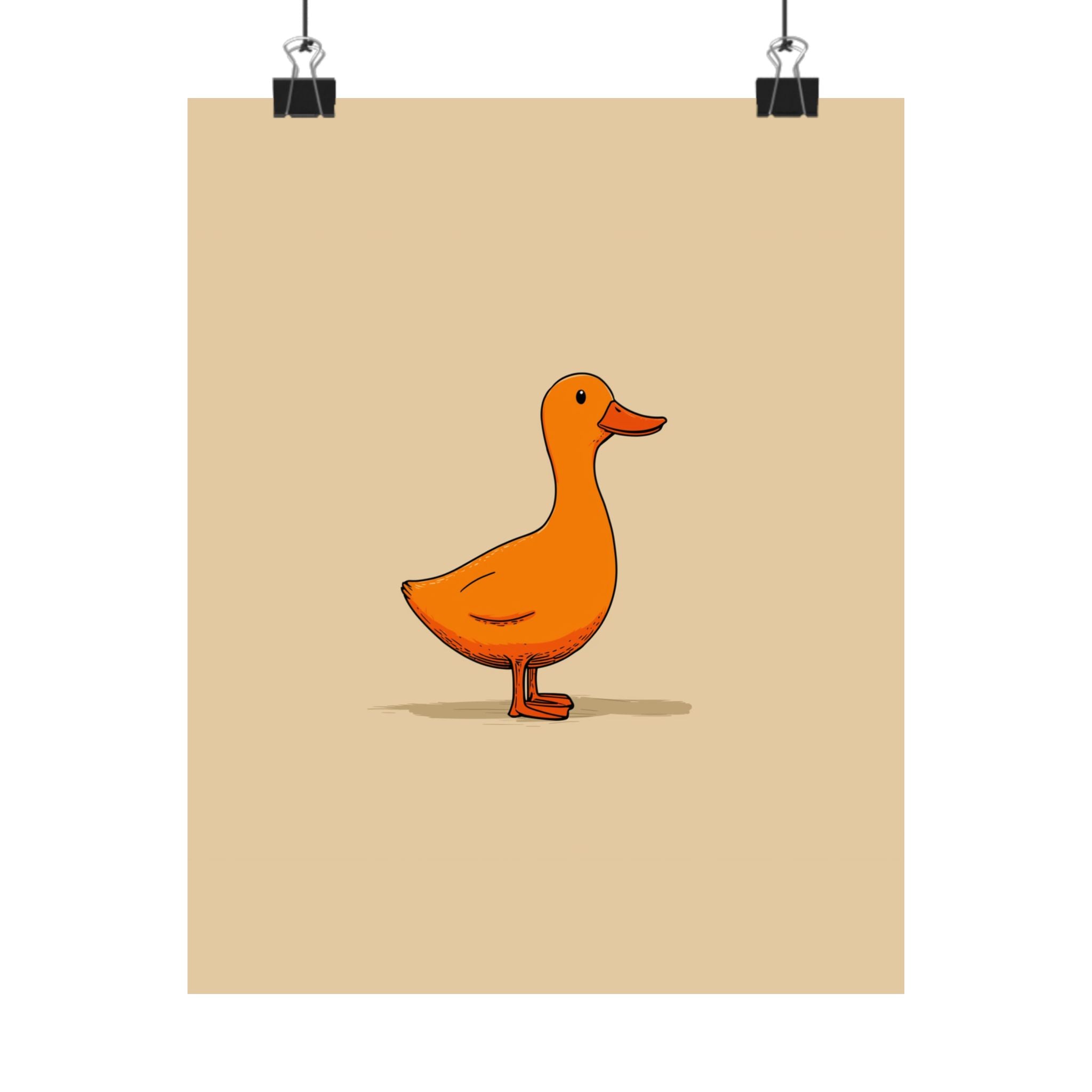 Orange Duck | Matte Vertical Poster