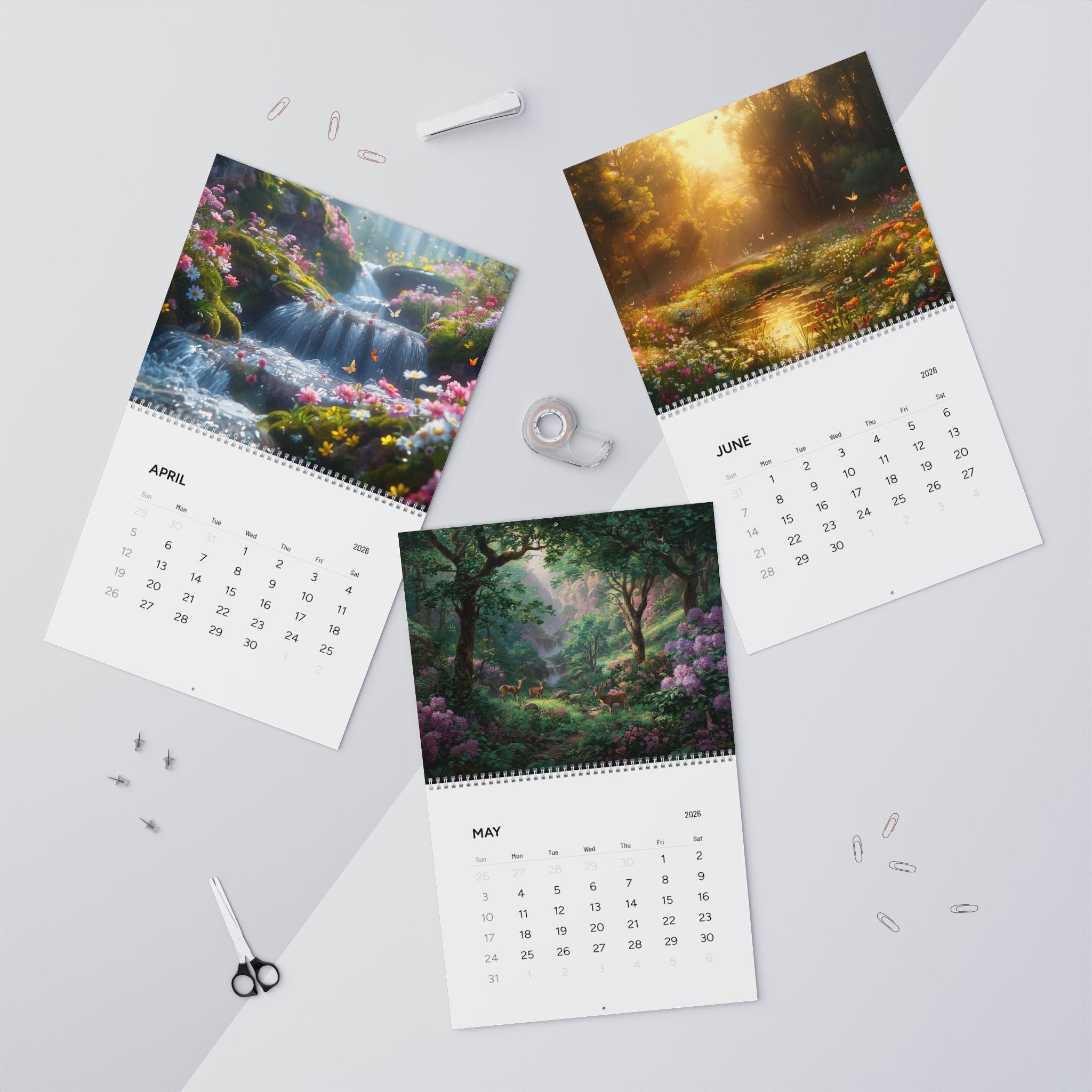 Scenic Forest Photography Wall Calendar 2026 | Seasonal Nature Landscapes