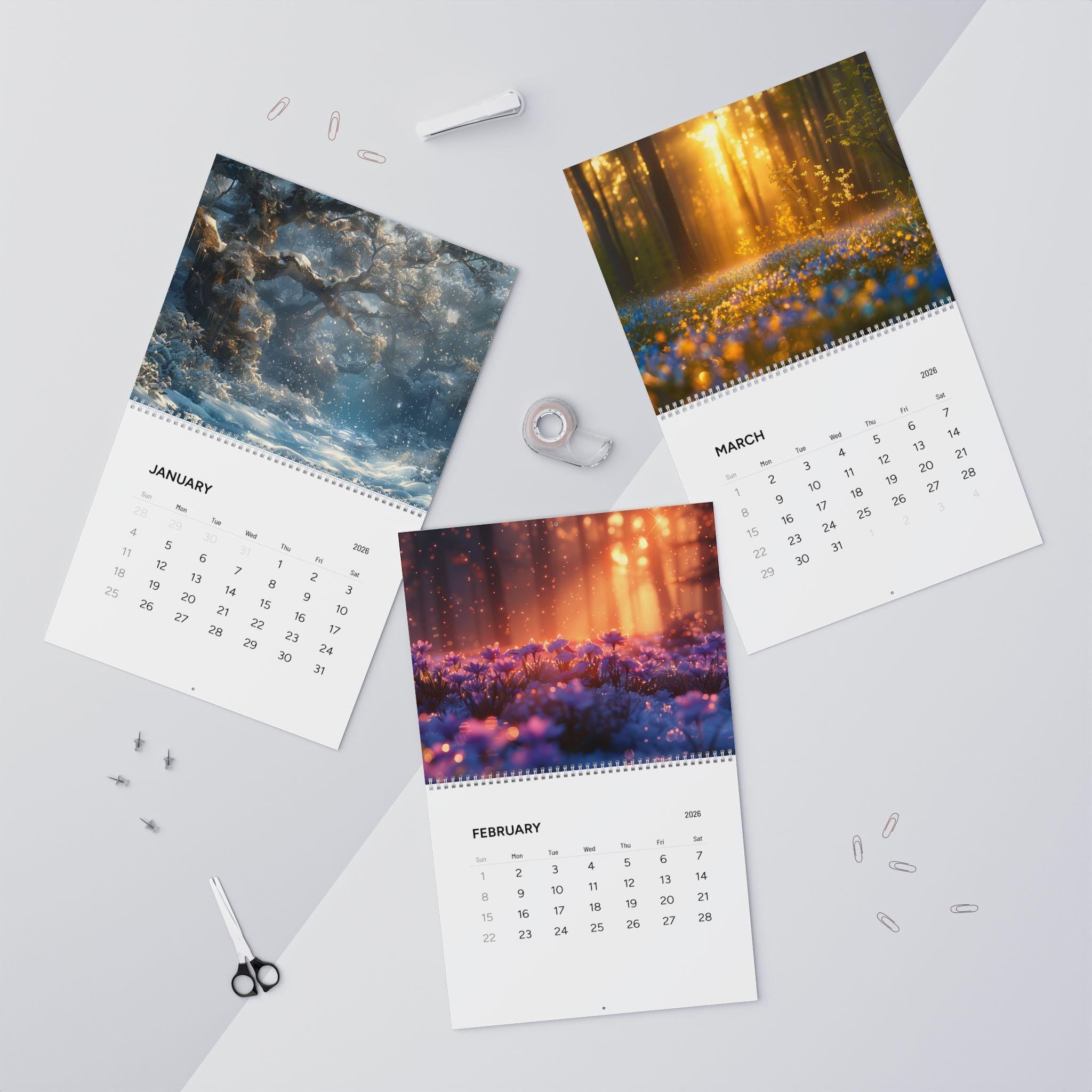 Scenic Forest Photography Wall Calendar 2026 | Seasonal Nature Landscapes