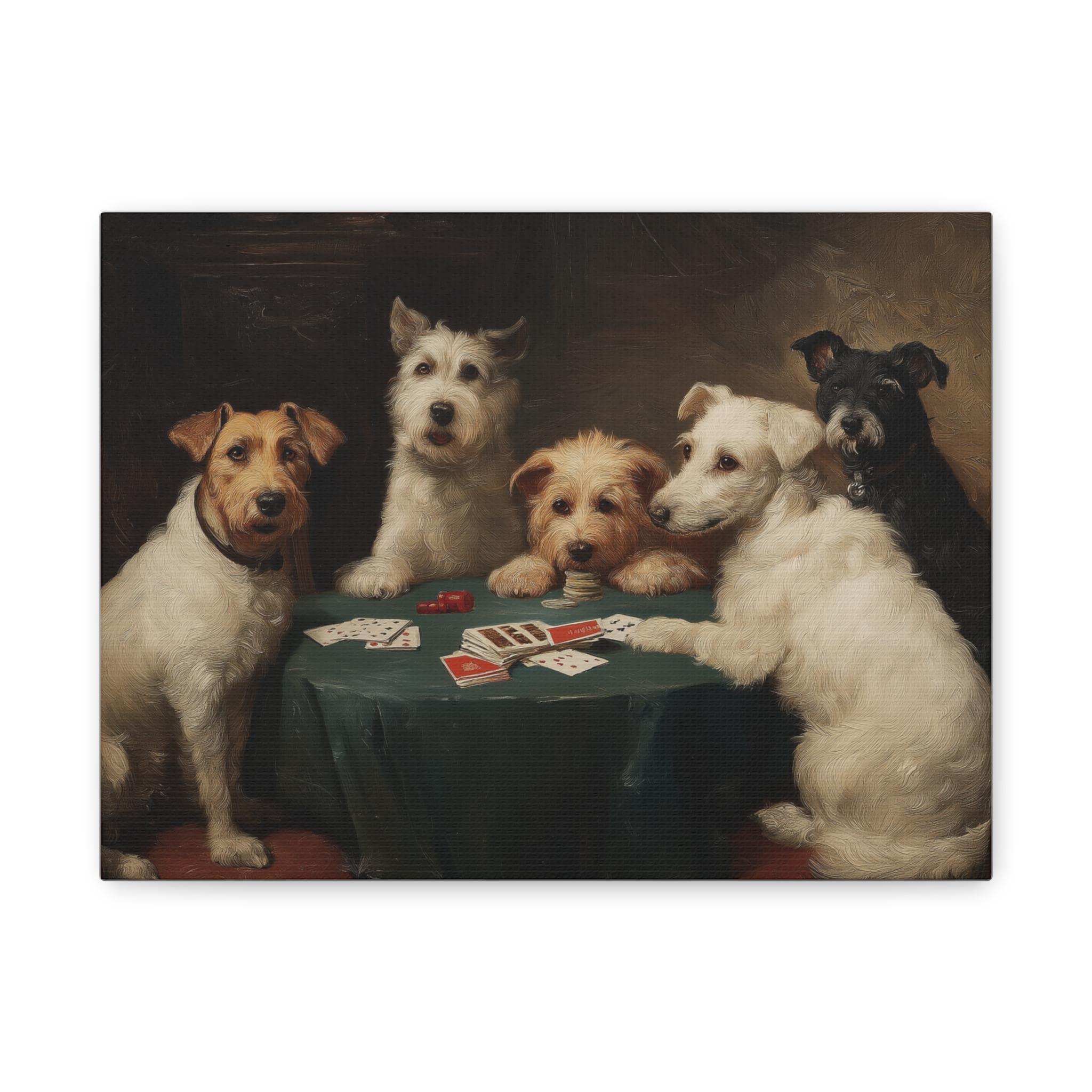 Dogs Playing Poker Matte Canvas